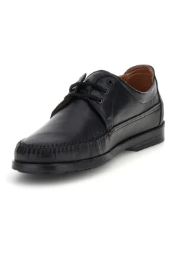 Scarpe stringate nere in vera pelle cuciture a vista made in Italy Pittarello 199