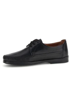 Scarpe stringate nere in vera pelle cuciture a vista made in Italy Pittarello 199
