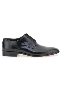 Scarpe stringate nere in vera pelle Made in Italy con suola in cuoio Pittarello 1720
