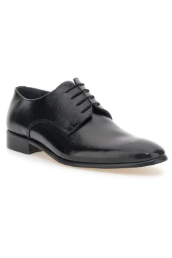 Scarpe stringate nere in vera pelle Made in Italy con suola in cuoio Pittarello 1720