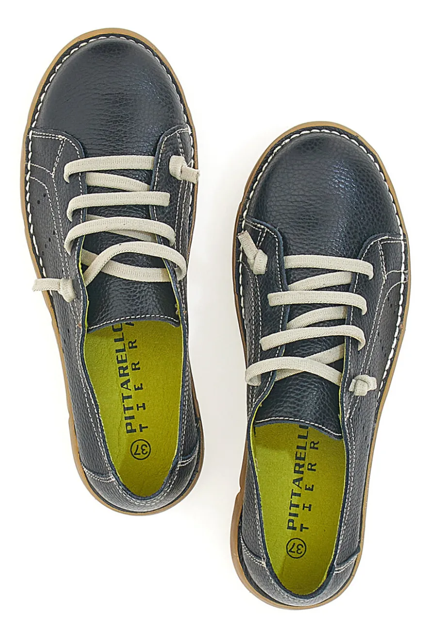 Scarpe Stringate Nere In Vera Pelle Pittarello Tierra 30234