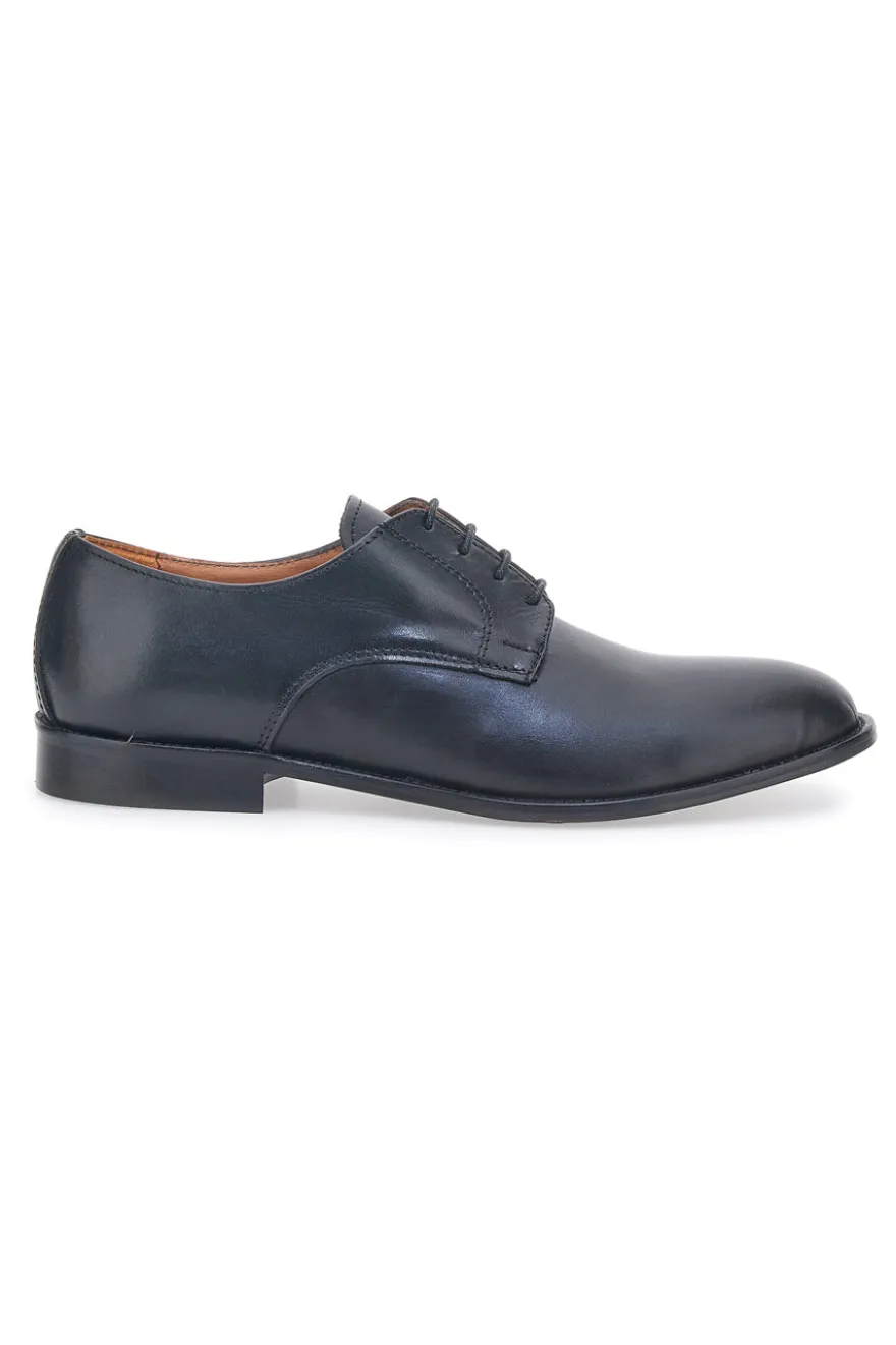 Scarpe Stringate Nere In Vera Pelle Made In Italy Pittarello 402