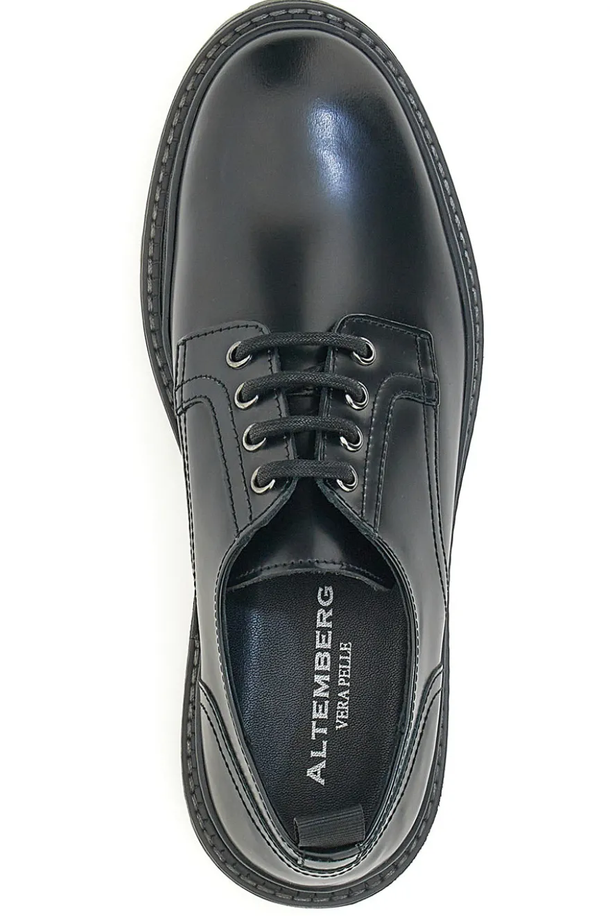 Scarpe Stringate Nere In Vera Pelle Altemberg 22031