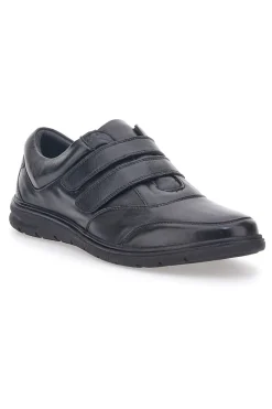 Scarpe Stringate Nere in Pelle Con Strappo Max Dillan