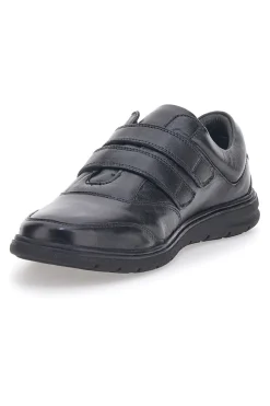 Scarpe Stringate Nere in Pelle Con Strappo Max Dillan