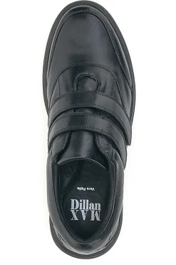Scarpe Stringate Nere in Pelle Con Strappo Max Dillan