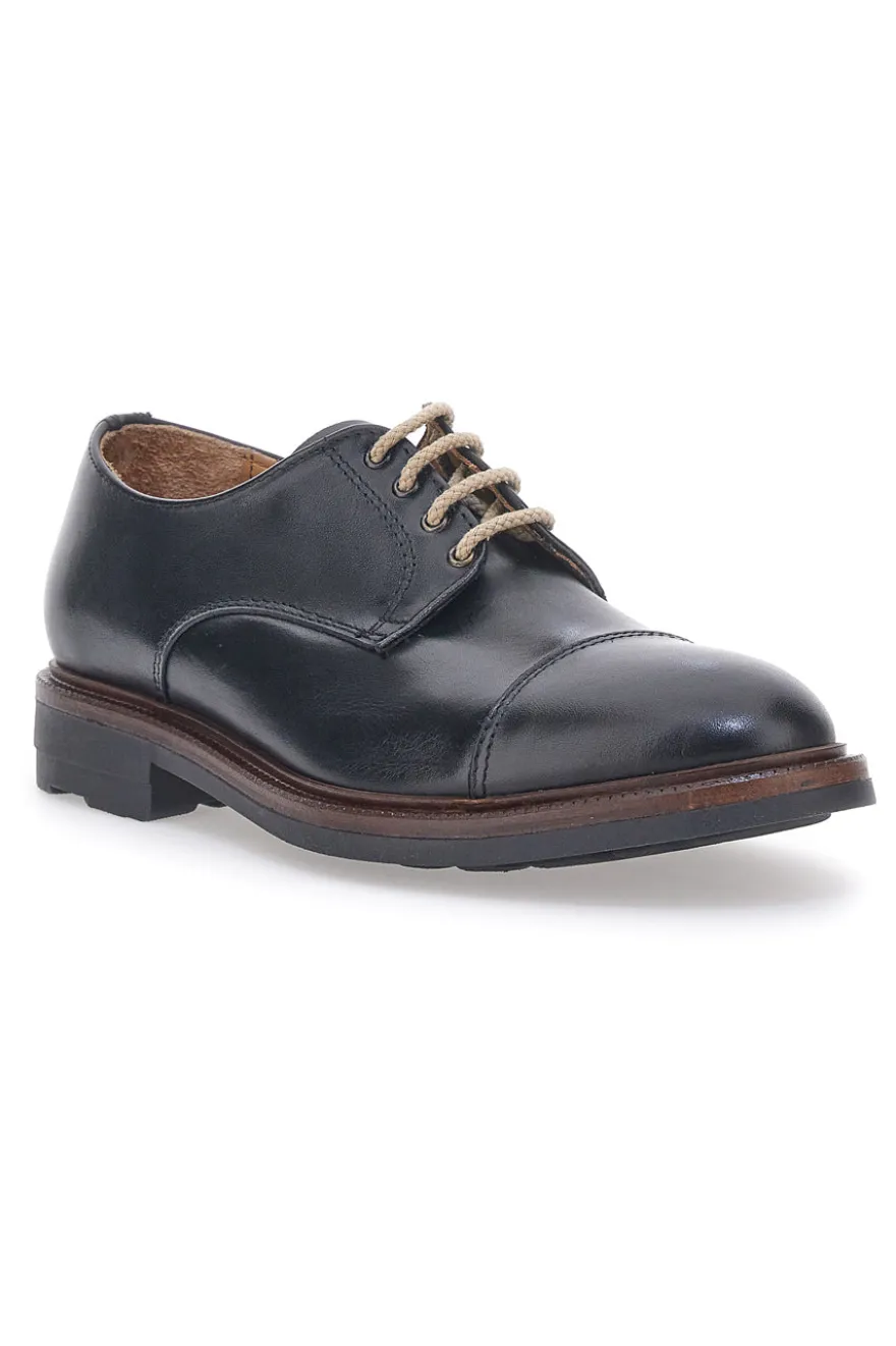 Scarpe Stringate Nere In Pelle Pittarello 6525