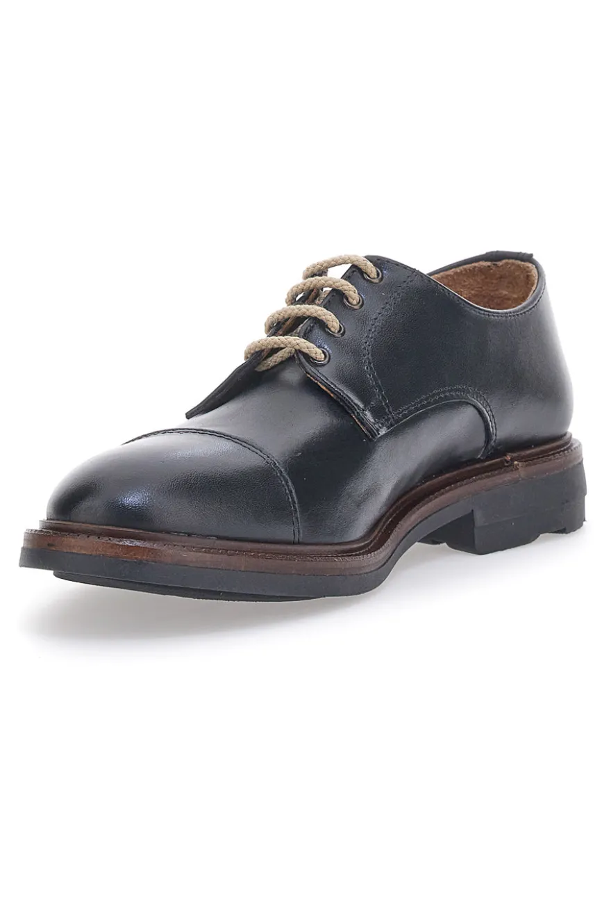 Scarpe Stringate Nere In Pelle Pittarello 6525