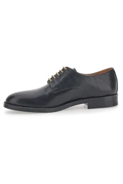 Scarpe Stringate Nere In Vera Pelle Longford 712