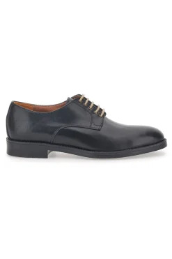 Scarpe Stringate Nere In Vera Pelle Longford 712