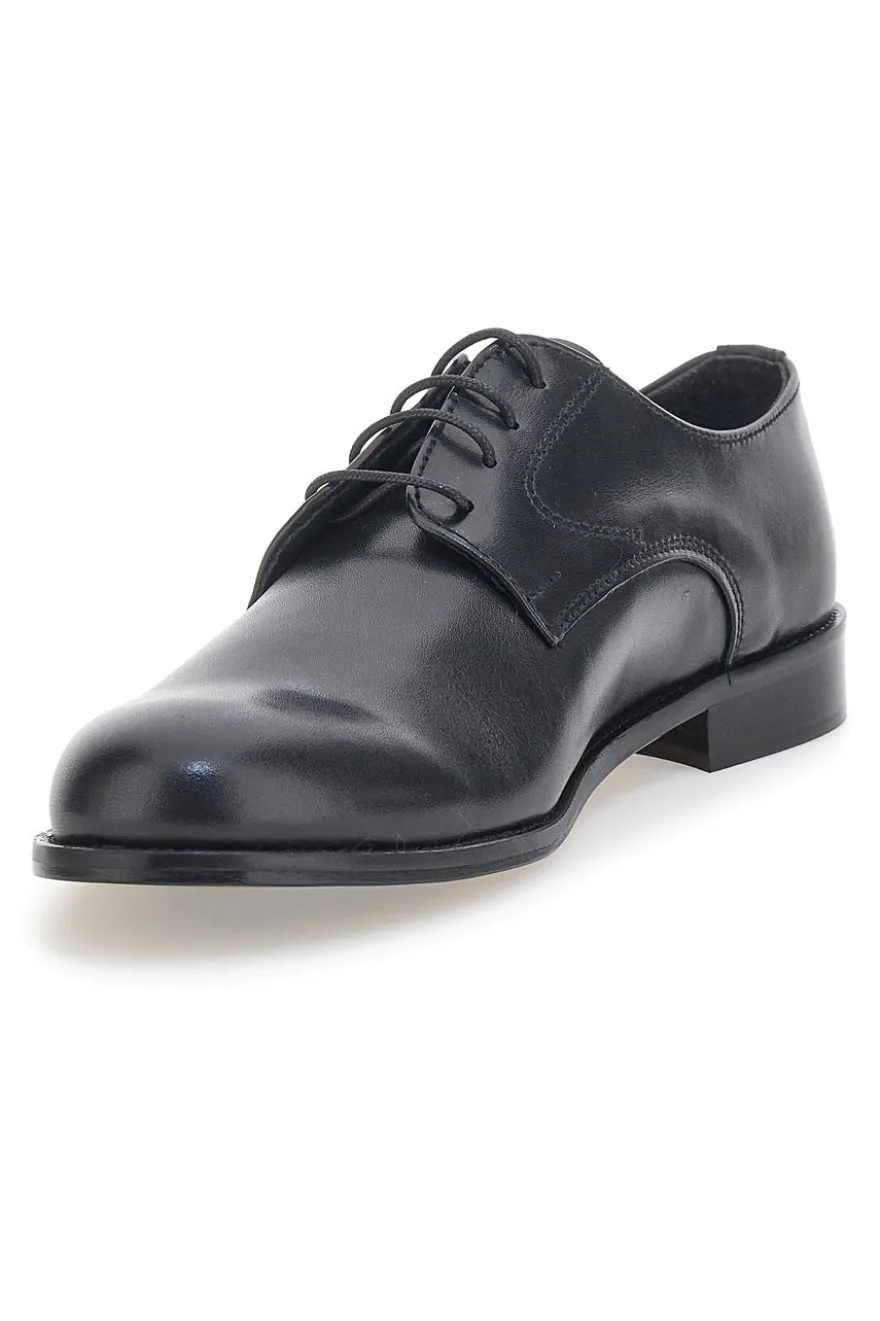 Scarpe Stringate Nere In Vera Pelle Made In Italy Pittarello 7720
