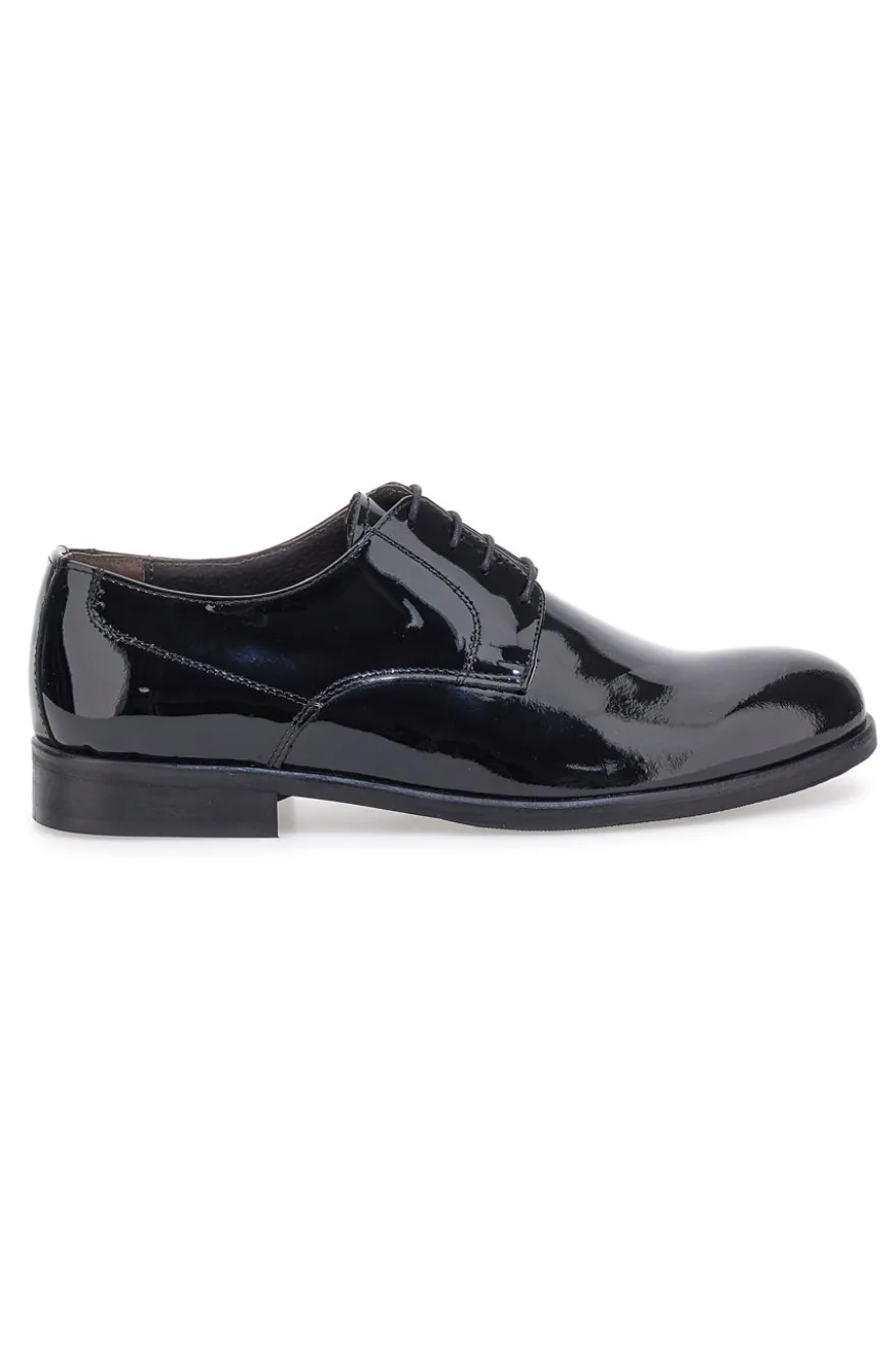 Scarpe stringate nere in vernice lucida Pittarello 600
