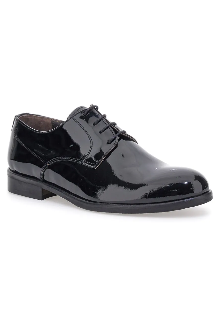 Scarpe stringate nere in vernice lucida Pittarello 600