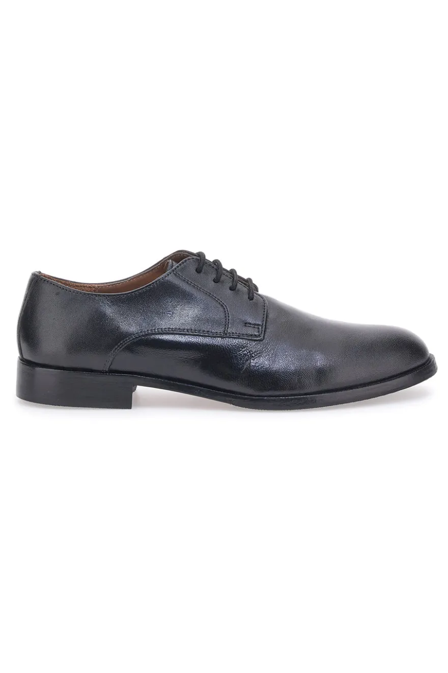 Scarpe Stringate Nere In Vera Pelle Max Dillan 565
