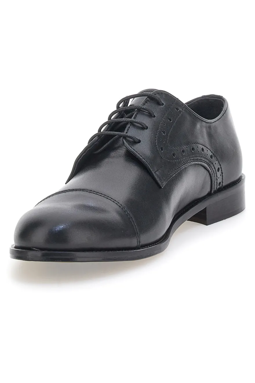 Scarpe Stringate Nere In Vera Pelle Made In Italy Pittarello 7715