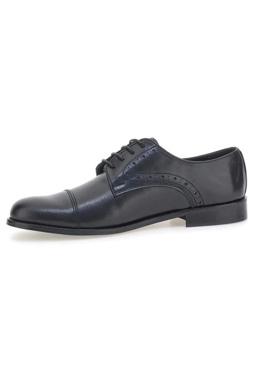 Scarpe Stringate Nere In Vera Pelle Made In Italy Pittarello 7715