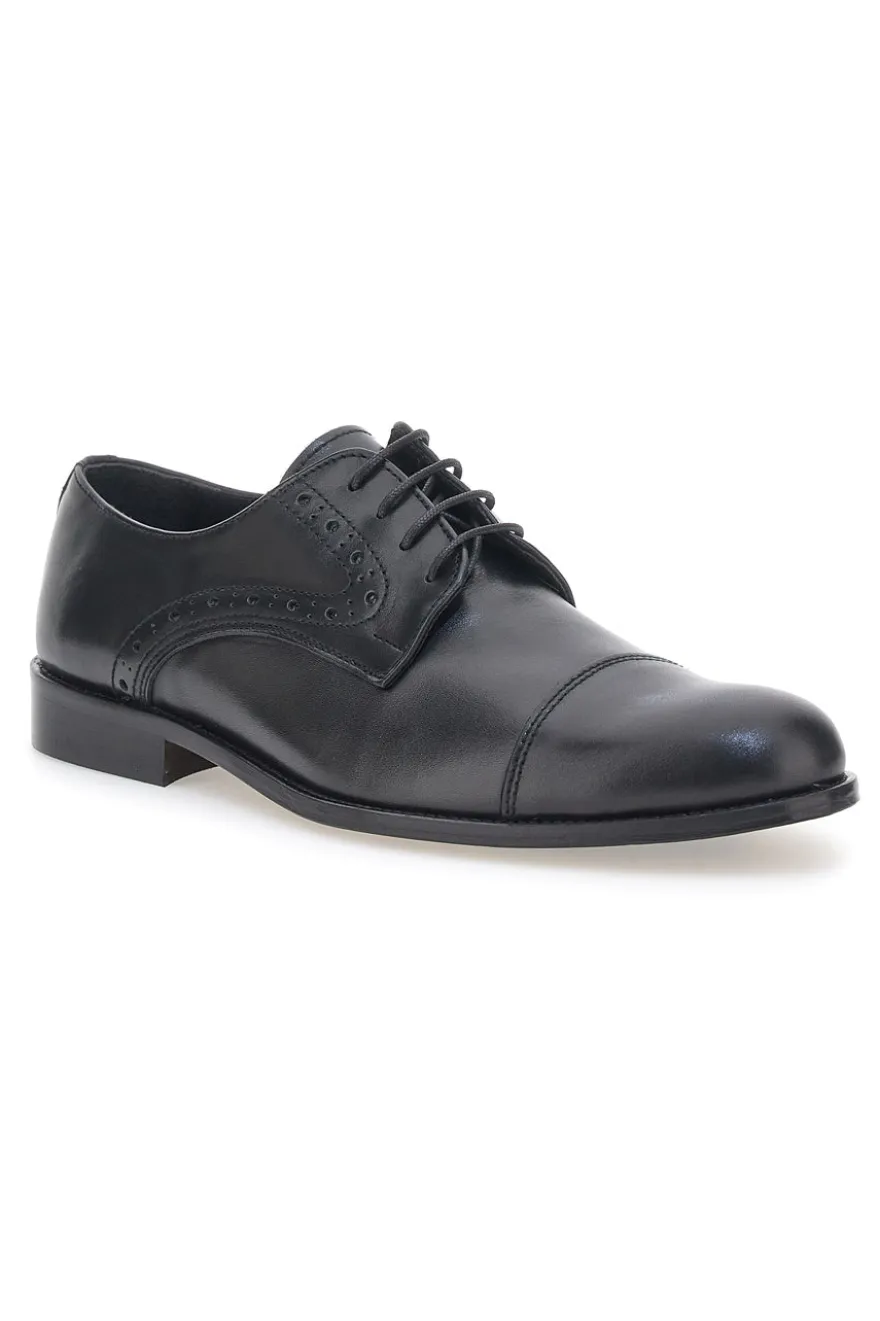 Scarpe Stringate Nere In Vera Pelle Made In Italy Pittarello 7715