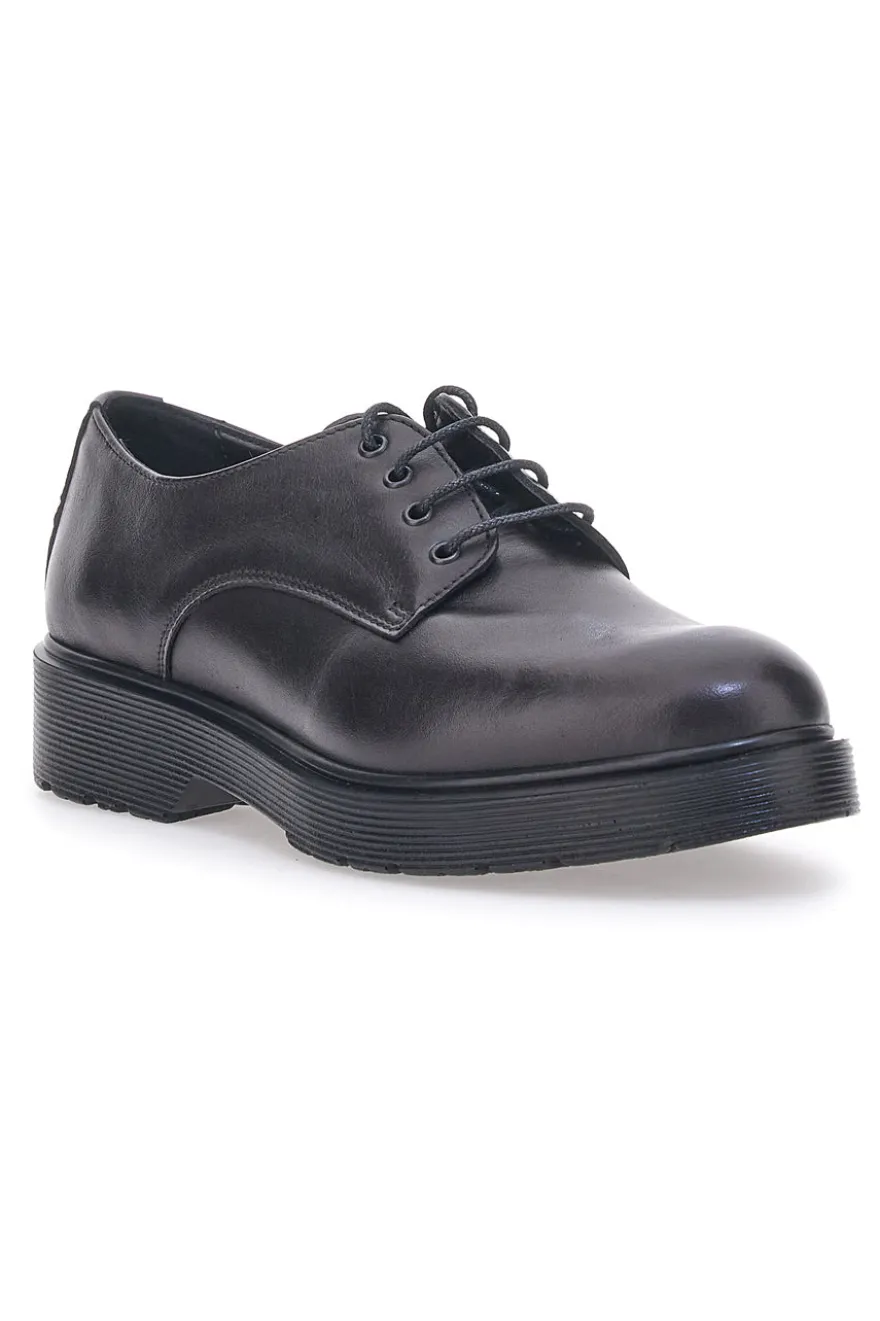 Scarpe Stringate Nere Vera Pelle Mio Tempo 258981