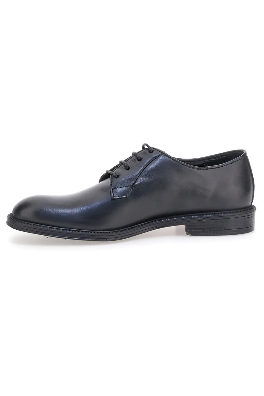Scarpe stringate nere vera pelle artigianali Pittarello plus 1145