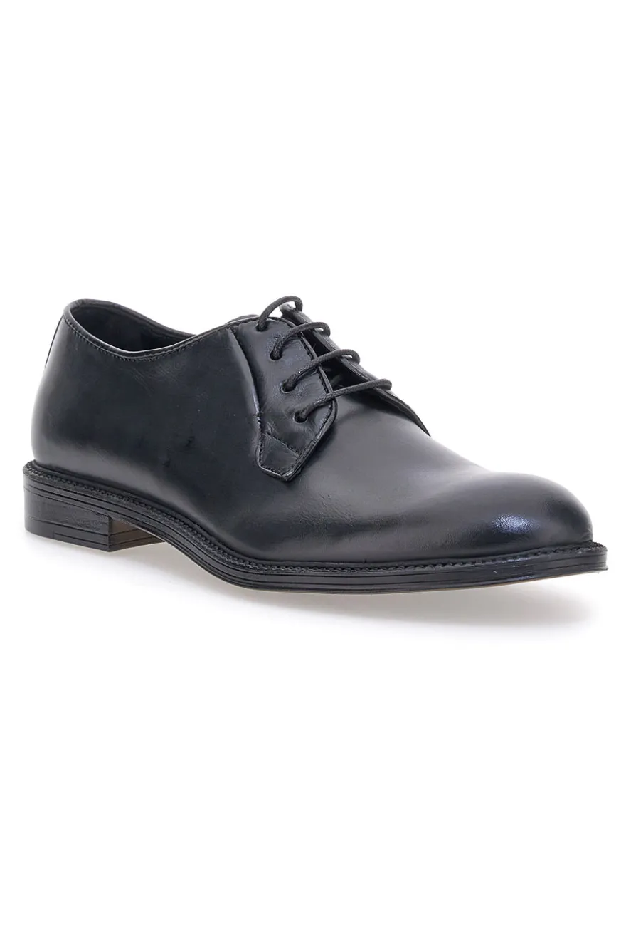 Scarpe stringate nere vera pelle artigianali Pittarello plus 1145