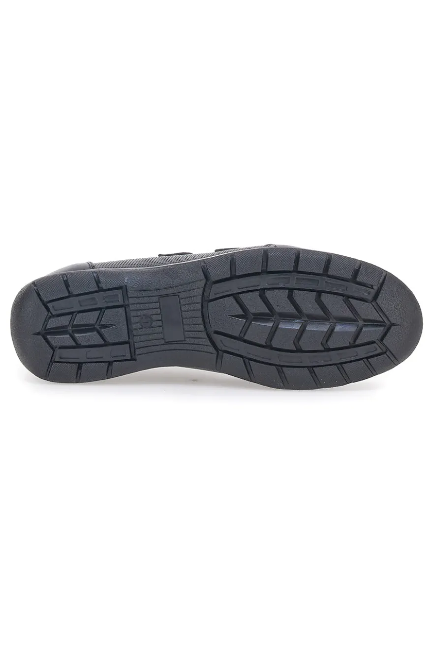 Scarpe Stringate Nero In Vera Pelle Doppio Strappo Max Dillan 458