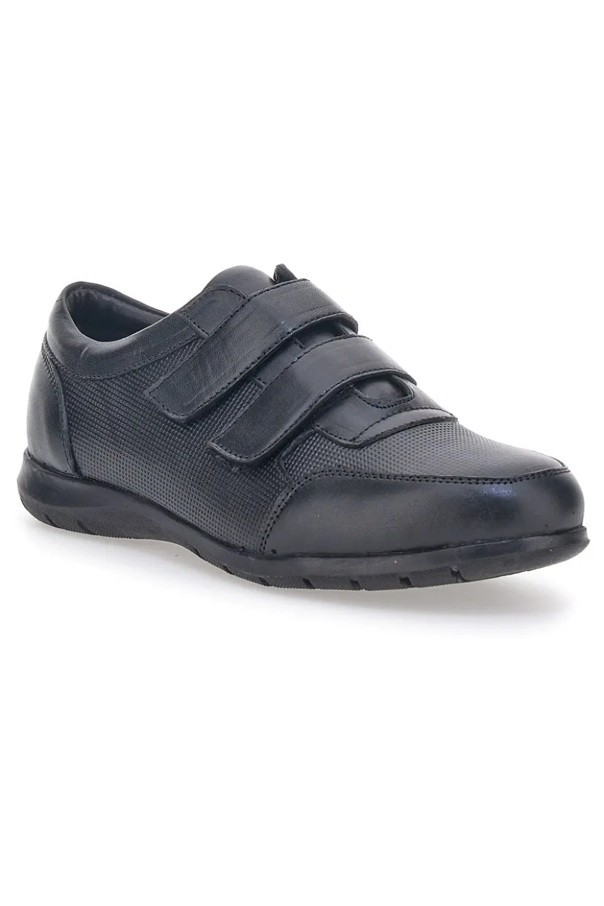Scarpe Stringate Nero In Vera Pelle Doppio Strappo Max Dillan 458