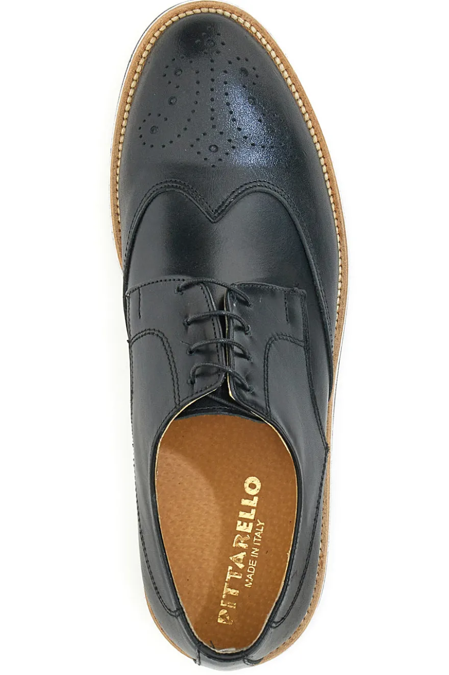 Scarpe Stringate Pittarello 995 Nere Vera Pelle
