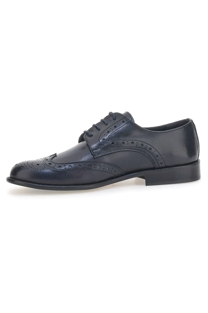 Scarpe stringate Stile Inglese Pittarello 7710 Blu in pelle