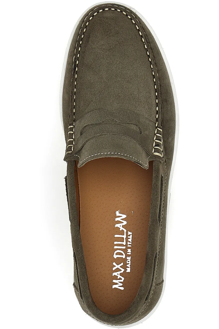 Scarpe Stringate Taupe In Vera Pelle Scamosciata Max Dillan 420