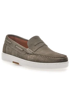 Scarpe Stringate Taupe In Vera Pelle Scamosciata Max Dillan 420