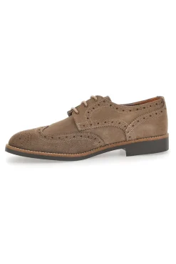 Scarpe Stringate Taupe In Vera Pelle Made In Italy Pittarello 0723