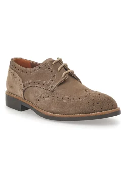 Scarpe Stringate Taupe In Vera Pelle Made In Italy Pittarello 0723