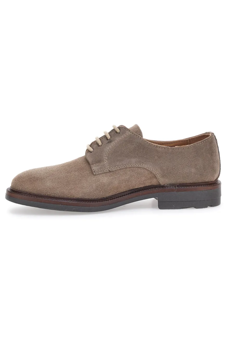 Scarpe Stringate Taupe In Vera Pelle Pittarello 6526
