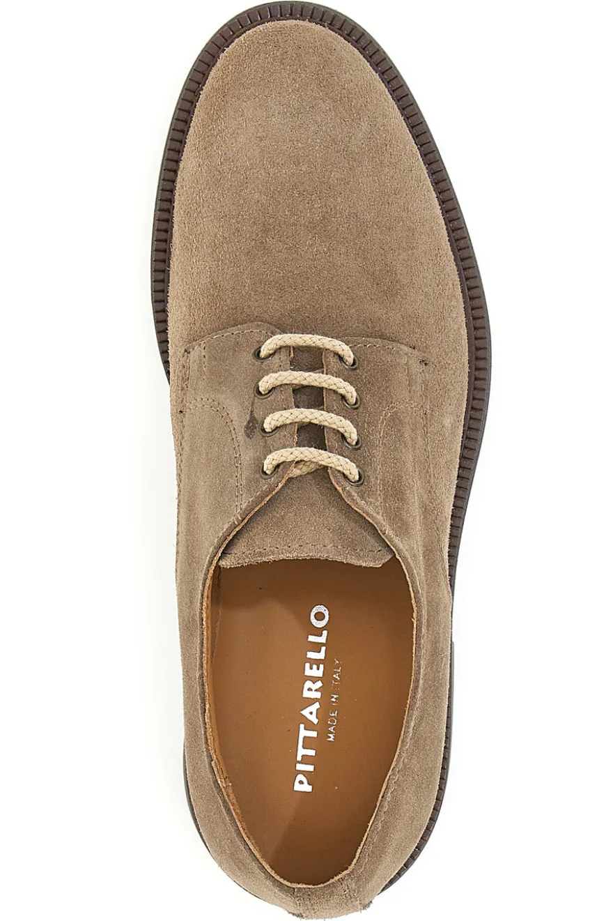 Scarpe Stringate Taupe In Vera Pelle Pittarello 6526