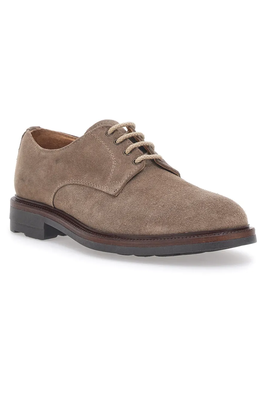 Scarpe Stringate Taupe In Vera Pelle Pittarello 6526