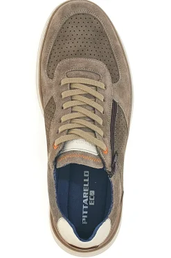 Scarpe stringate taupe traforate con zip laterale Pittarello eco 26111008