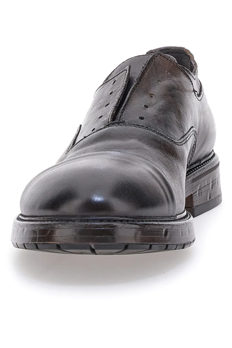 Scarpe stringate testa di moro in vera pelle con fascia elastica Pittarello Plus 1715P