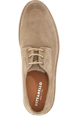 Scarpe Stringate Tortora In Pelle Scamosciata Pittarello 8025