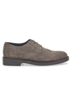 Scarpe Stringate Tortora In Pelle Scamosciata Longford 595