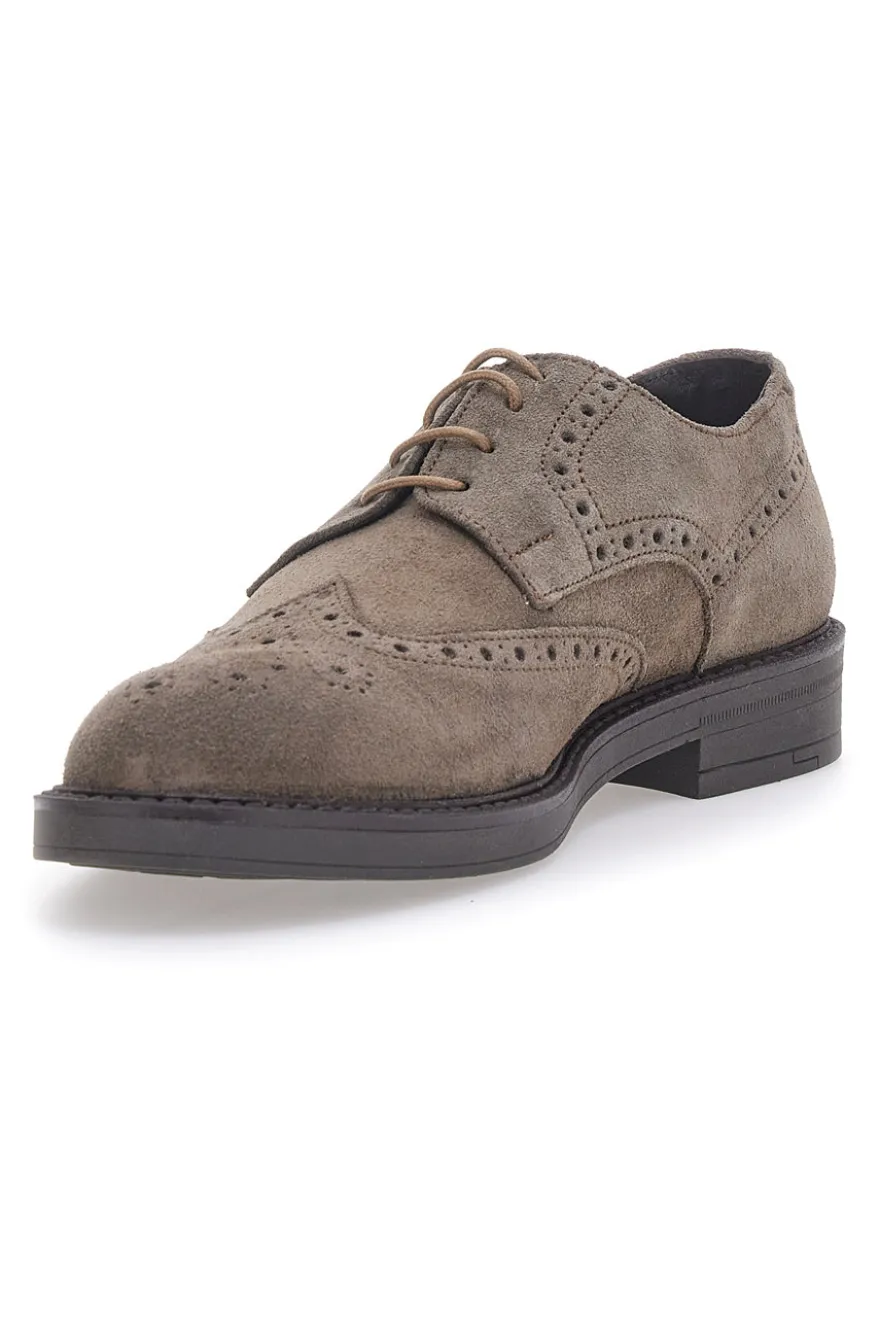 Scarpe Stringate Tortora In Pelle Scamosciata Longford 595
