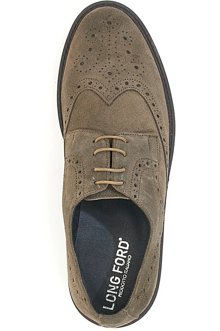 Scarpe Stringate Tortora In Pelle Scamosciata Longford 595