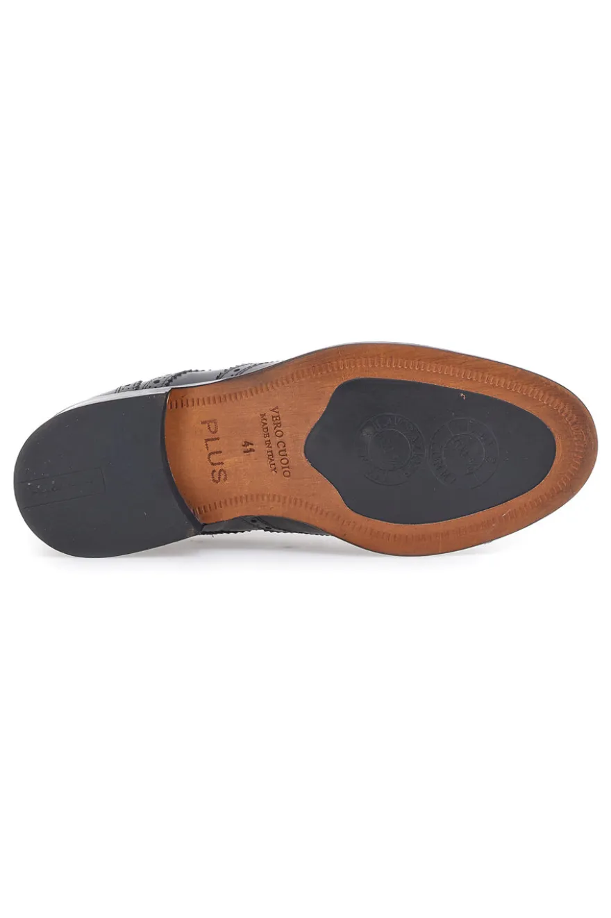 Scarpe Stringate Vera Pelle Nera Pittarello Plus 610