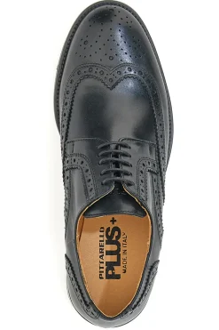 Scarpe Stringate Vera Pelle Nera Pittarello Plus 610