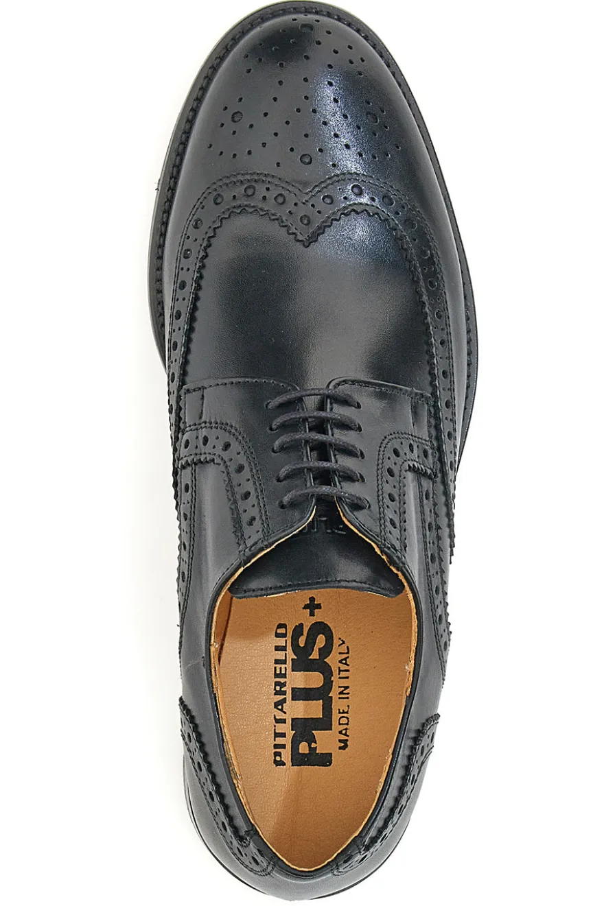 Scarpe Stringate Vera Pelle Nera Pittarello Plus 610