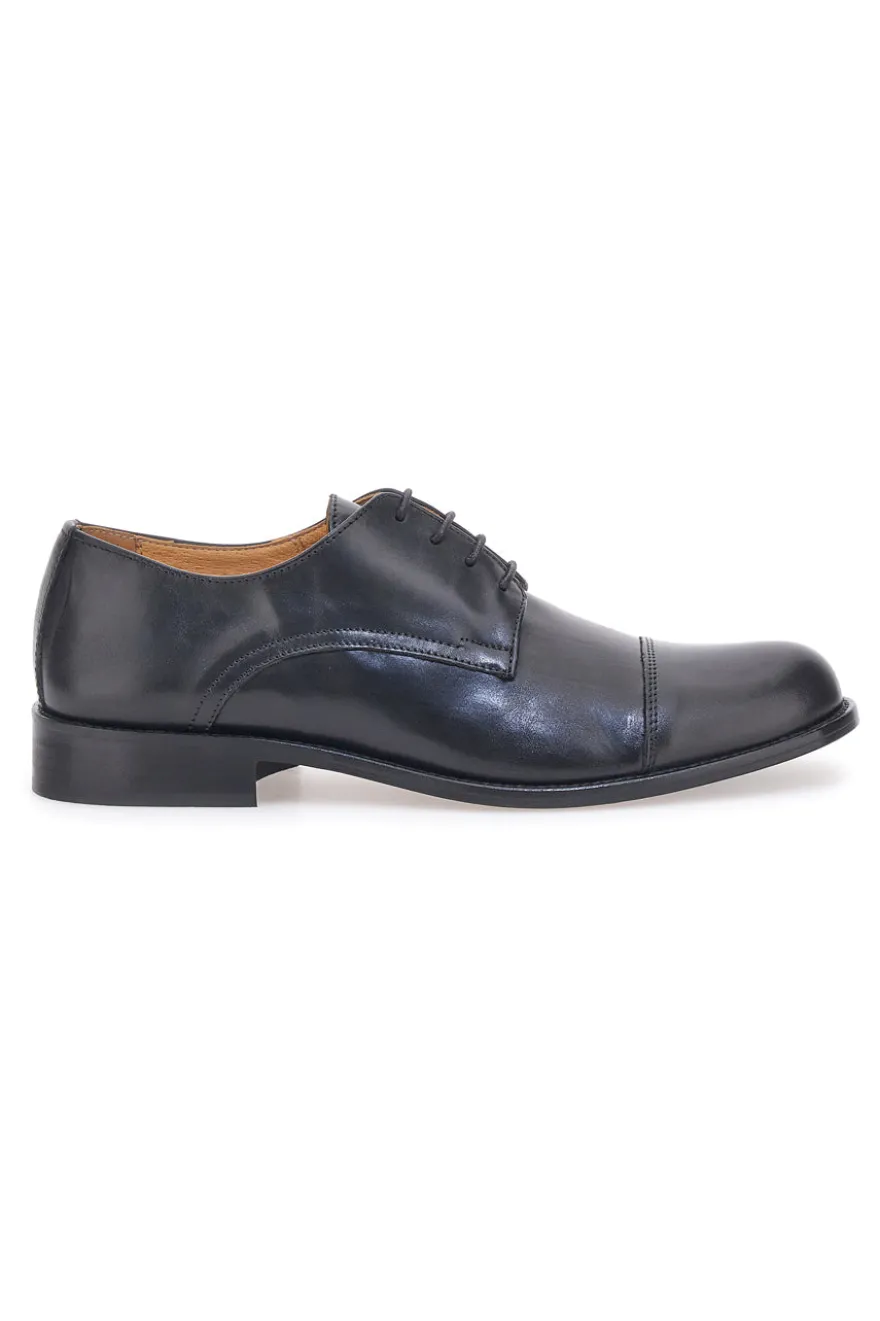 Scarpe Stringate Vera Pelle Nera Pittarello Plus 613