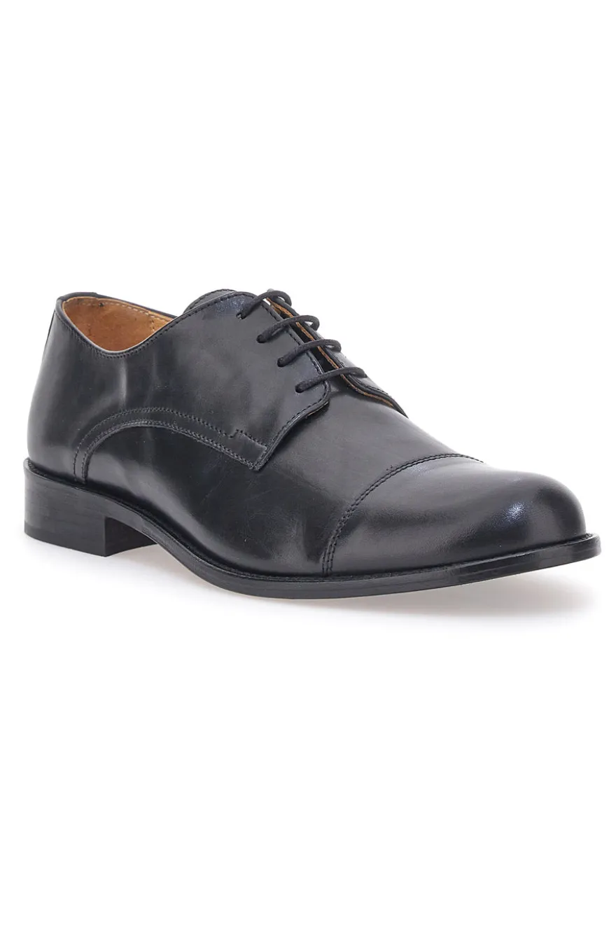Scarpe Stringate Vera Pelle Nera Pittarello Plus 613