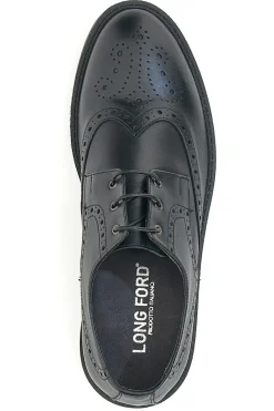 Scarpe Stringate Vera Pelle Nere Longford 595