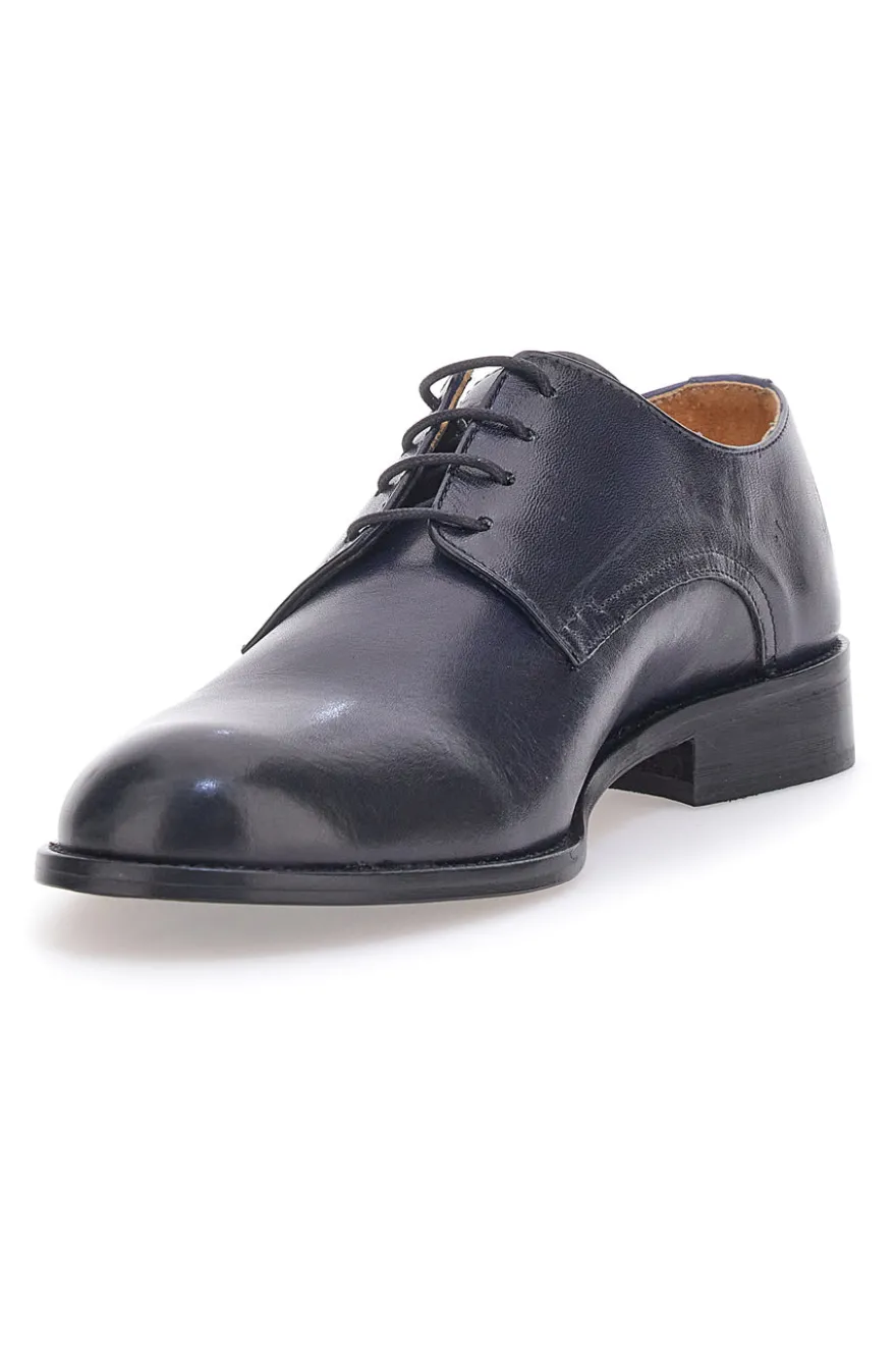 Scarpe Stringate Vera Pelle Blu Pittarello Plus 623