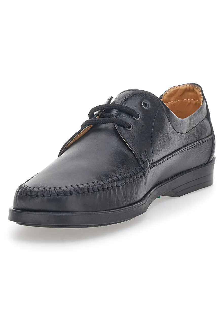 Scarpe Stringate Vera Pelle Nera Sevenoaks 199