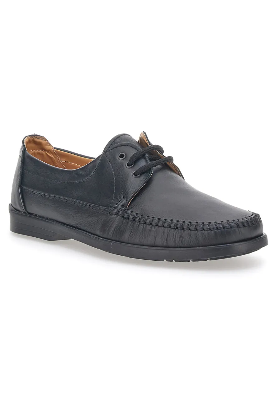 Scarpe Stringate Vera Pelle Nera Sevenoaks 199